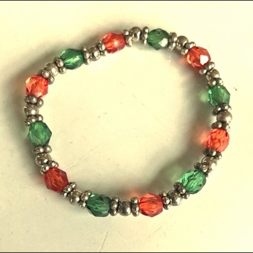 Christmas Stretch Bracelet  Small Wrist Handmade